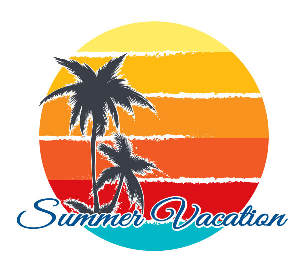 复古海报暑假图片下载