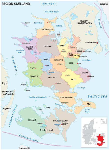 行政地图区域sjaeland丹麦图片下载