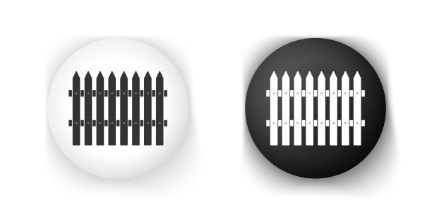 黑色和白色栅栏木制图标孤立上图片下载