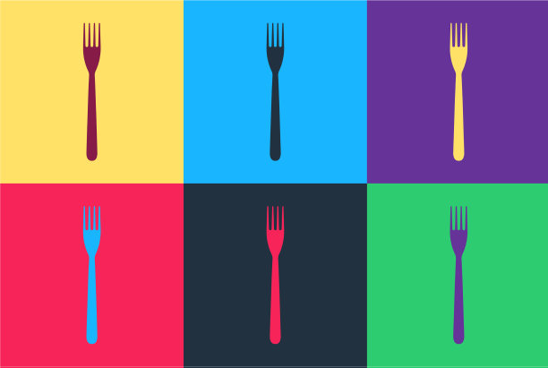 波普艺术叉图标孤立的颜色背景图片下载