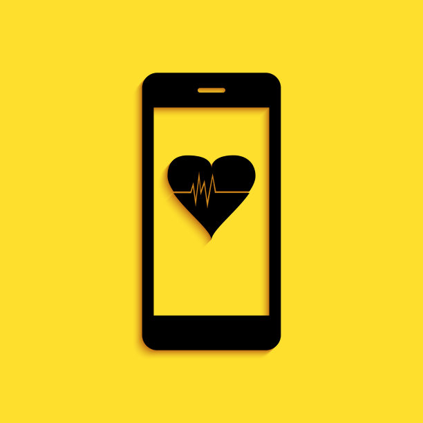 带有心率监测功能的黑色智能手机图片下载