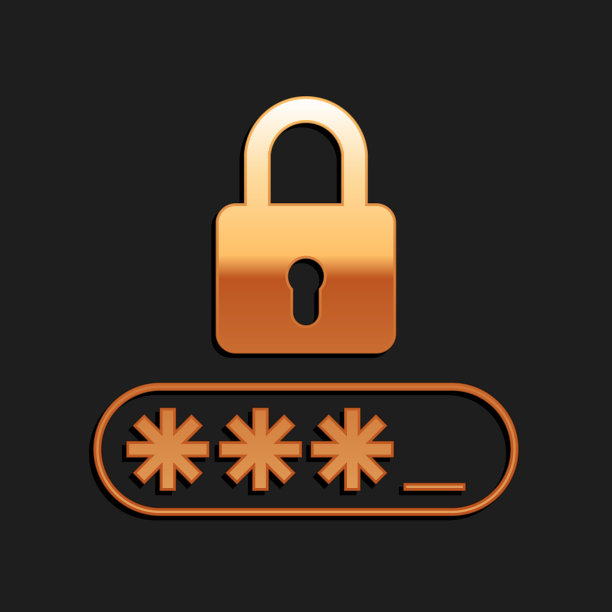 黄金密码保护和安全访问图标图片下载