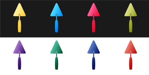 设置抹刀图标隔离在黑色和白色图片下载