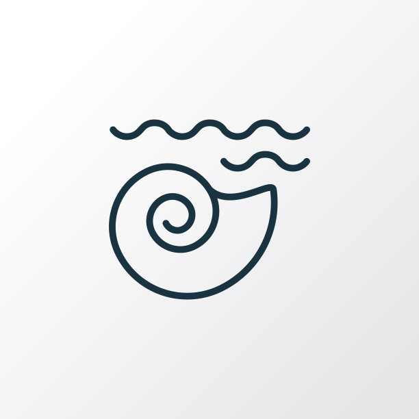 海贝图标线条象征优质品质图片下载