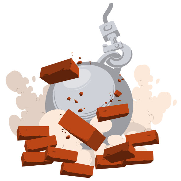 重金属破坏球打破墙图片下载