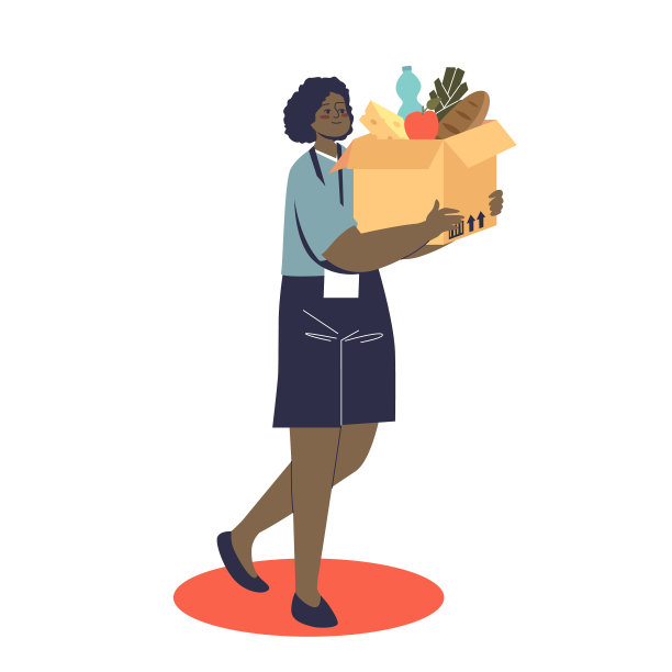 年轻女子自愿拿着盒子捐赠图片下载