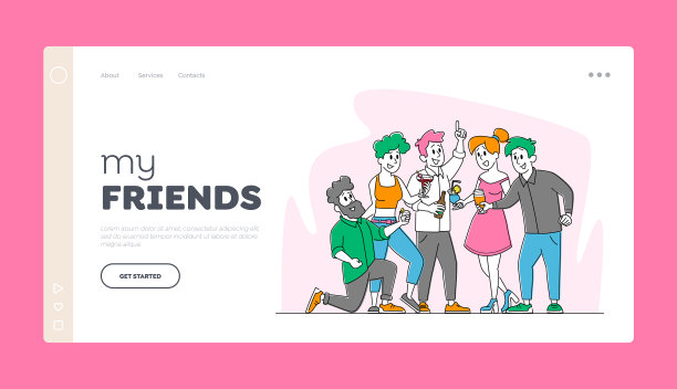 朋友聚会用饮料友情登陆页面图片下载