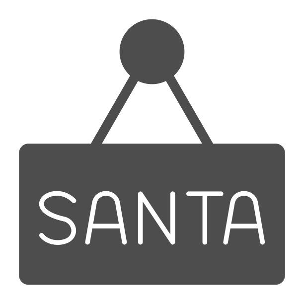 圣诞老人标志固体图标圣诞概念门图片下载