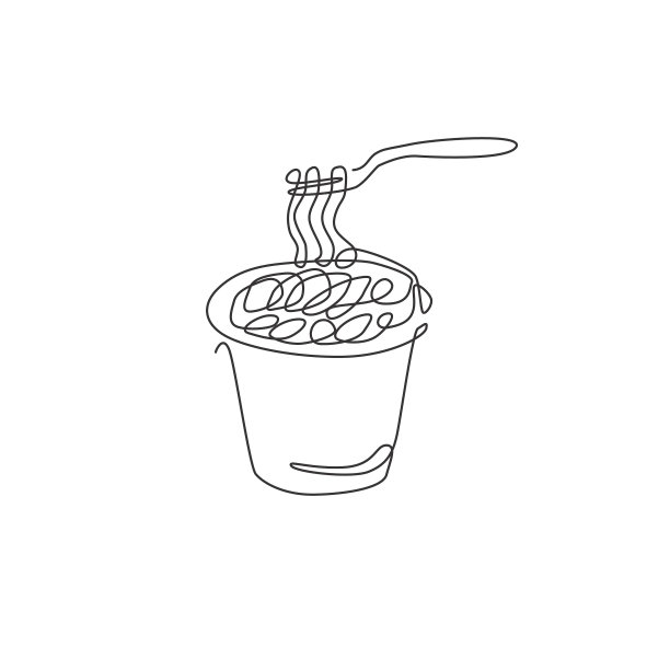 一条线画的是辣面条图片下载