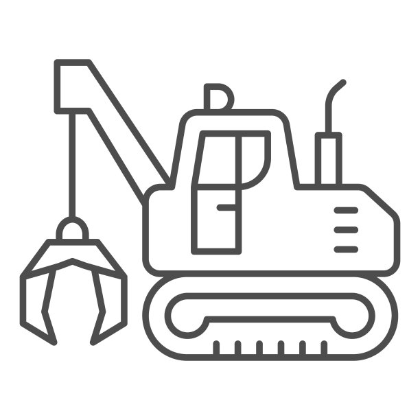 挖掘机用爪子细线图标重图片下载