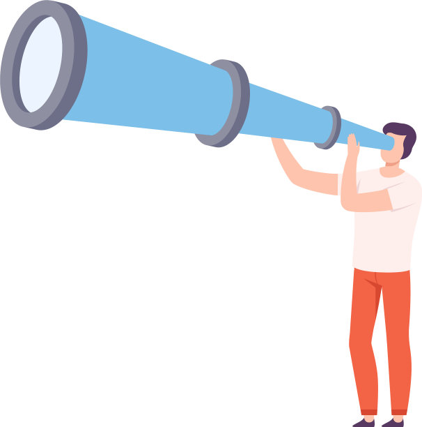 男性拿着巨大的望远镜搜索图片下载