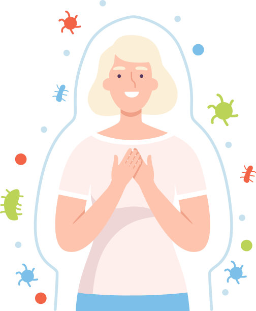 健康的女子围绕着无形的屏障图片下载