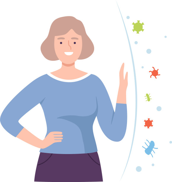 健康的女子围绕着无形的屏障图片下载