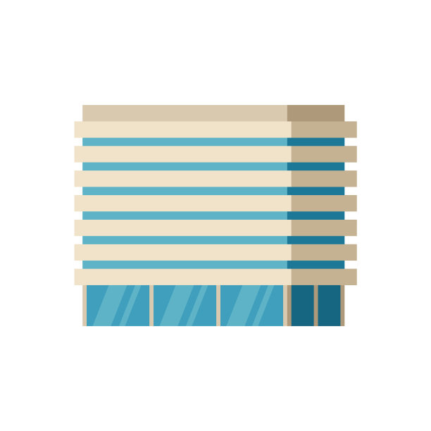 现代城市建筑孤立扁平卡通图片下载