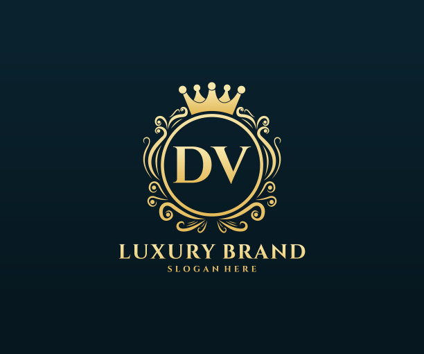 Dv首字母黄金书法女性图片下载