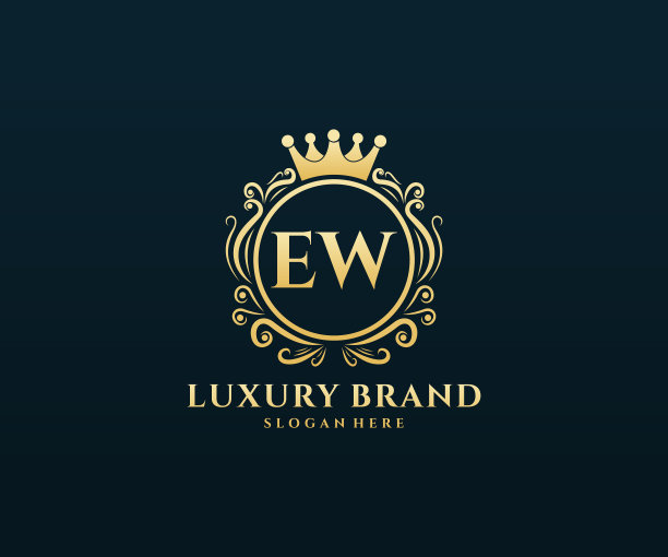 Ew首字母黄金书法女性图片下载