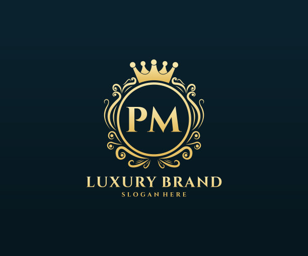 PM首字母金字女性书法图片下载