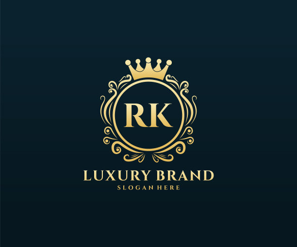 Rk首字母黄金书法女性图片下载