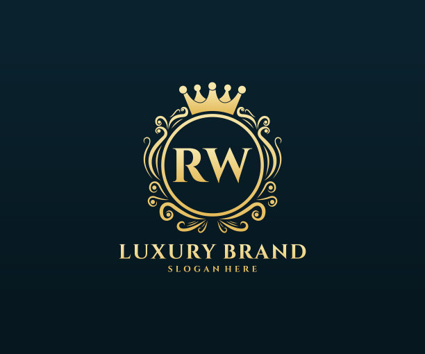 Rw首字母黄金书法女性图片下载