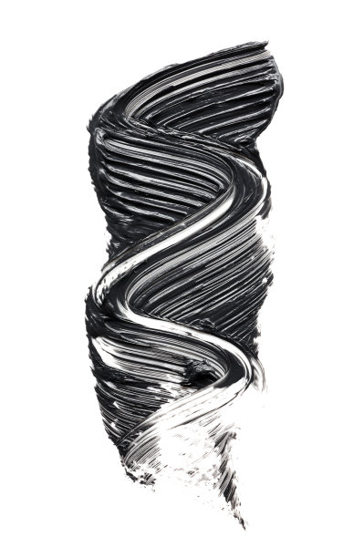 睫毛膏在白色背景上分离。化妆品产品样本。油漆刷中风图片下载