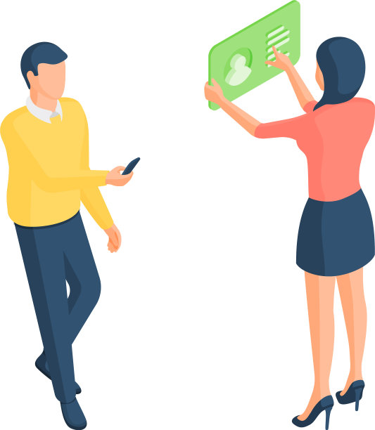 卡通人物在现代浏览社交网络图片下载