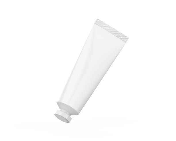 白色空白化妆品管，用于面霜，凝胶，护肤，牙膏，洗发水和药物，模拟模板上孤立的白色背景，3d插图图片下载