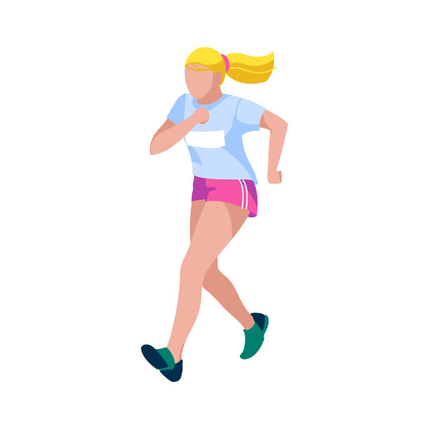 女孩穿着运动服慢跑图片下载