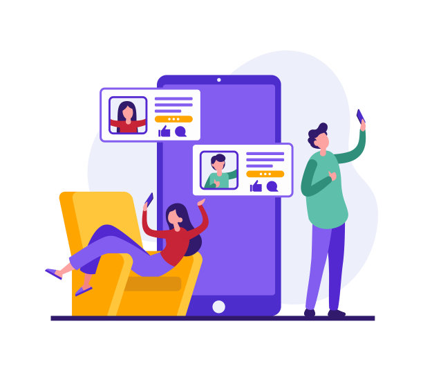 年轻人在社交媒体上分享自拍图片下载