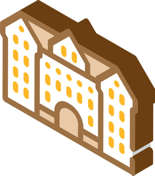 大学建筑等距图标图片下载