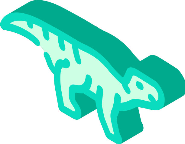 极光角龙恐龙的等距图标图片下载