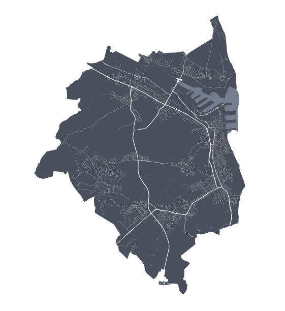 格丁尼亚地图详细地图格丁尼亚城市海报图片下载