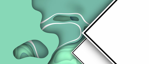 抽象波浪和几何形状的背景图形风格的概念海报和卡片数字设计的绿色。网站背景，横幅- 3d渲染图片下载