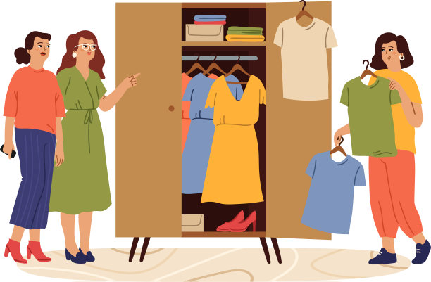 女人和衣柜造型女孩女性尝试图片下载