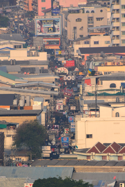 泰国芭堤雅步行街的高视角图片下载