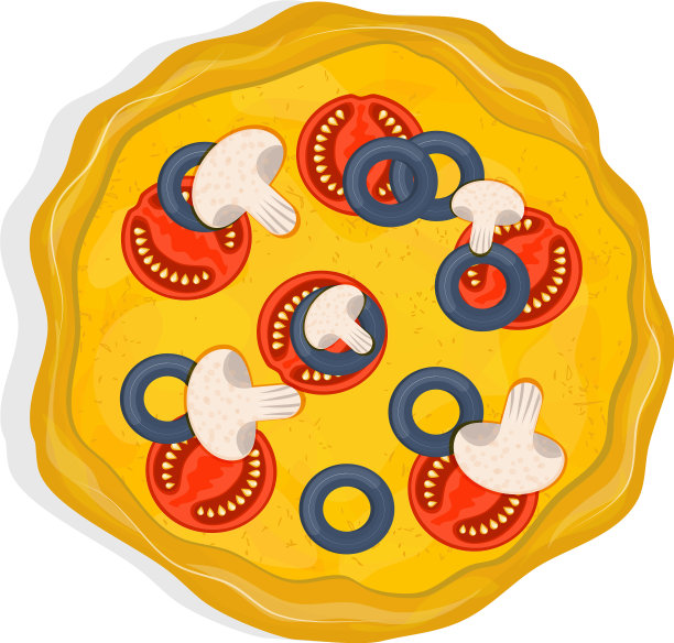 素食披萨配西红柿，蘑菇和图片下载