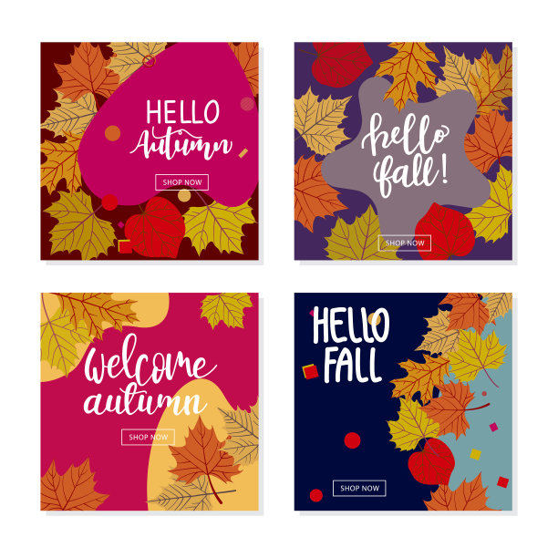 为社交媒体设置秋季主题模板图片下载