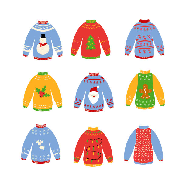 传统丑陋的圣诞毛衣套装图片下载