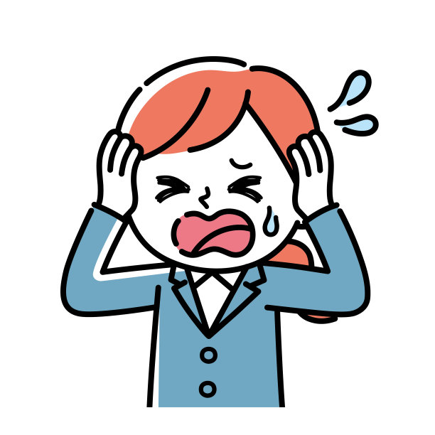 穿着西装的女人插图(忧虑)图片下载