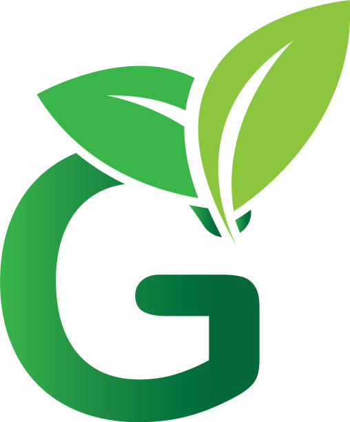 绿色生态叶字母g标志设计模板图片下载