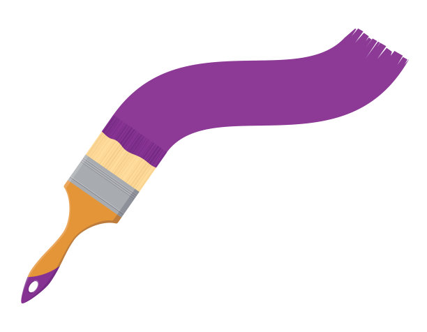 刷油漆工具紫罗兰孤立在白色图片下载