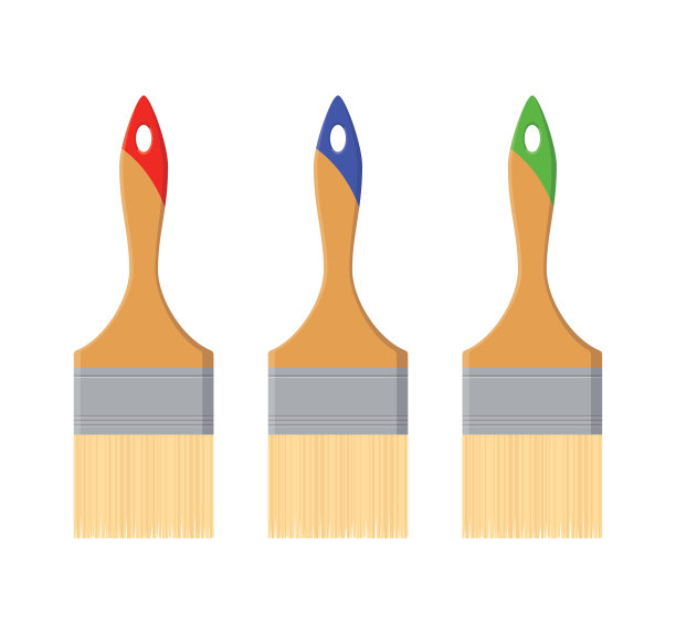 画笔工具隔离在白色背景图片下载