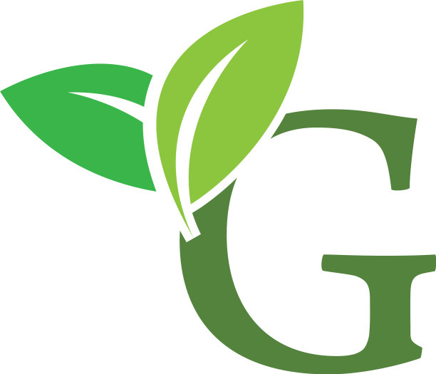 绿色生态叶字母g标志设计模板图片下载
