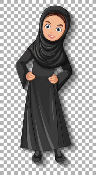 美丽的阿拉伯女士卡通人物图片下载