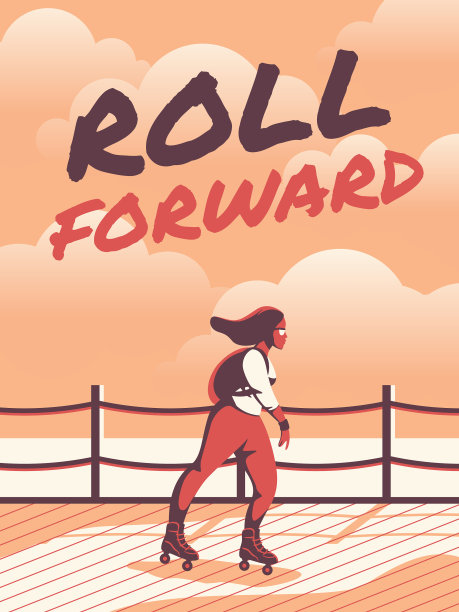 轮滑可爱的小女孩骑着轮滑图片下载