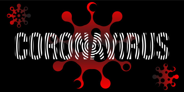 冠状病毒由抽象字母字体组成图片下载