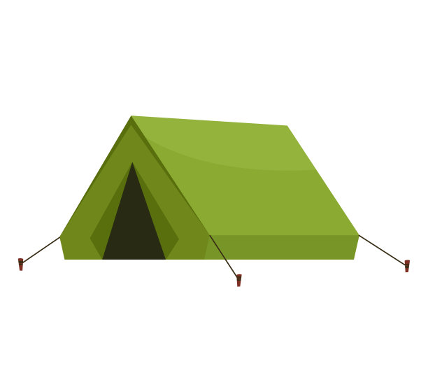 露营游客的户外帐篷孤立在白色图片下载