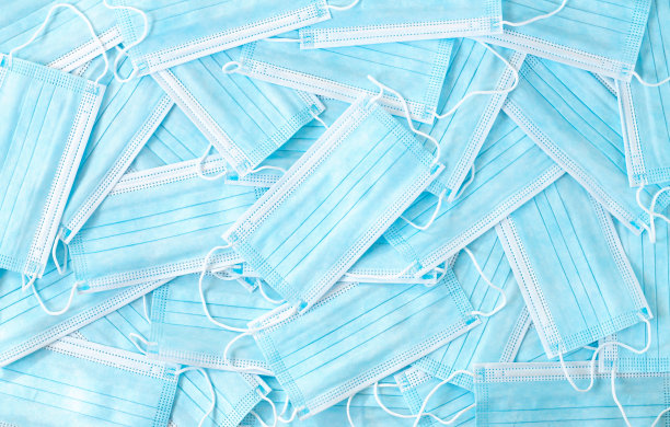 医用防护外科一次性口罩堆图片下载