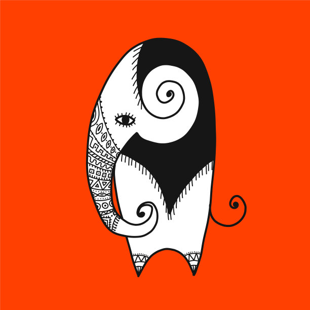 华丽的大象草图为您的设计图片下载