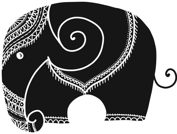 华丽的大象草图为您的设计图片下载