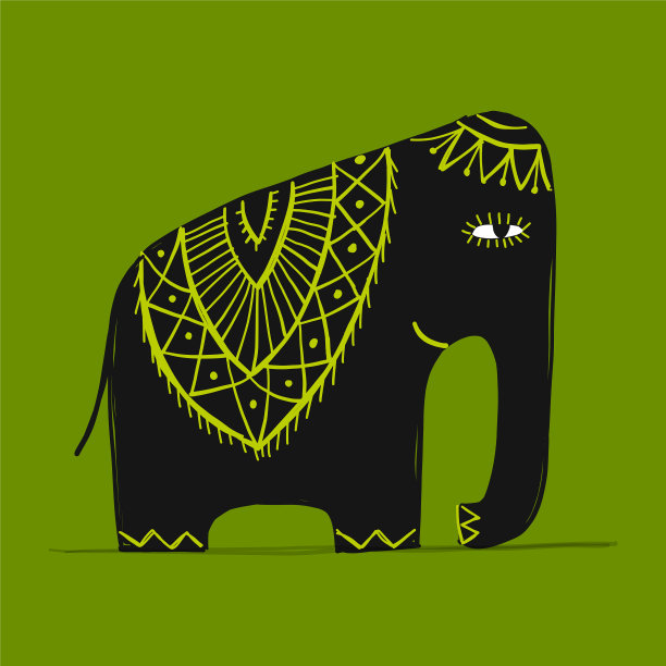 可爱的大象草图为您的设计图片下载